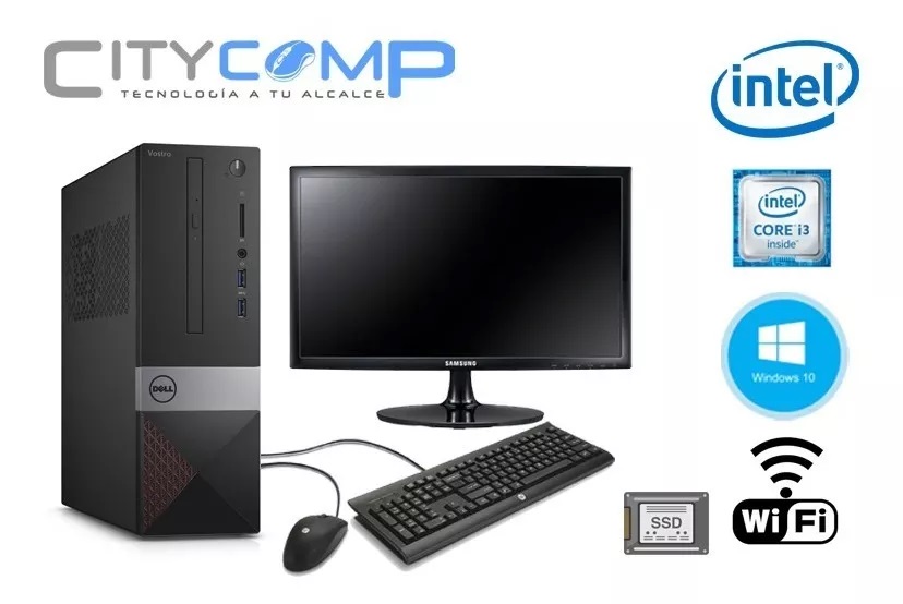 Kit Pc Dell I3 Sexta, 240 Gb Ssd, 8 Gb Ram, Wifi, Monitor 19